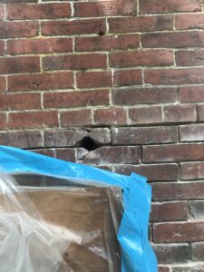 June 25, 2025 – Close up of repair area and large hole on east wall